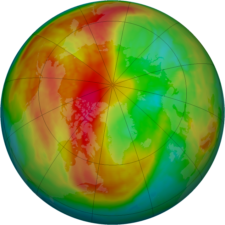 Arctic ozone map for 05 March 2014
